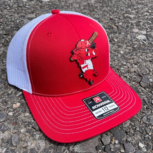 Ribby at Bat 3D Snapback Trucker Hat- Red/ White - Picture 3 of 4